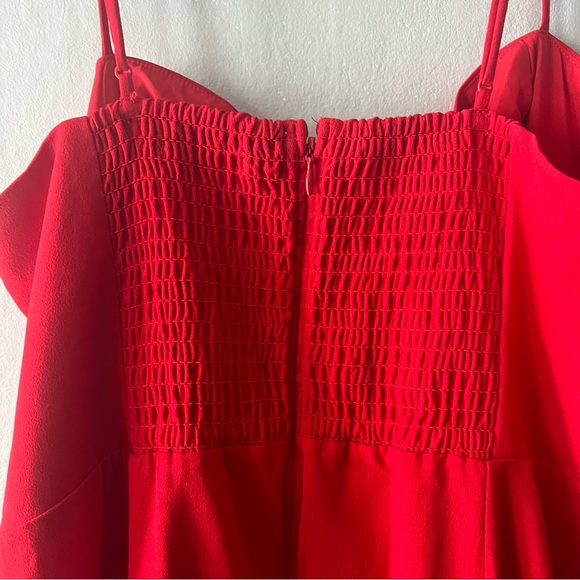 Abercrombie and Fitch Red MIDI Dress Size Large Petite - Picture 5 of 7